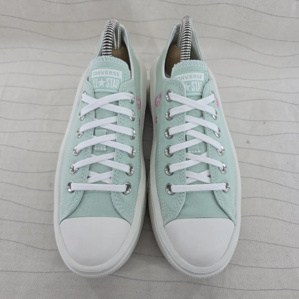 Converse Womens Move Summer Aloe Green Embroidered Platform Shoes A10823C Size 6 - Picture 3 of 10